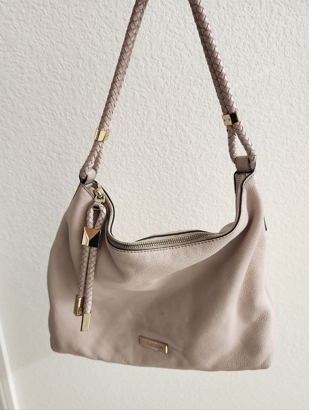Michael Kors Pebbled Leather Shoulder Bag in Blush Pink - Picture 2 of 16
